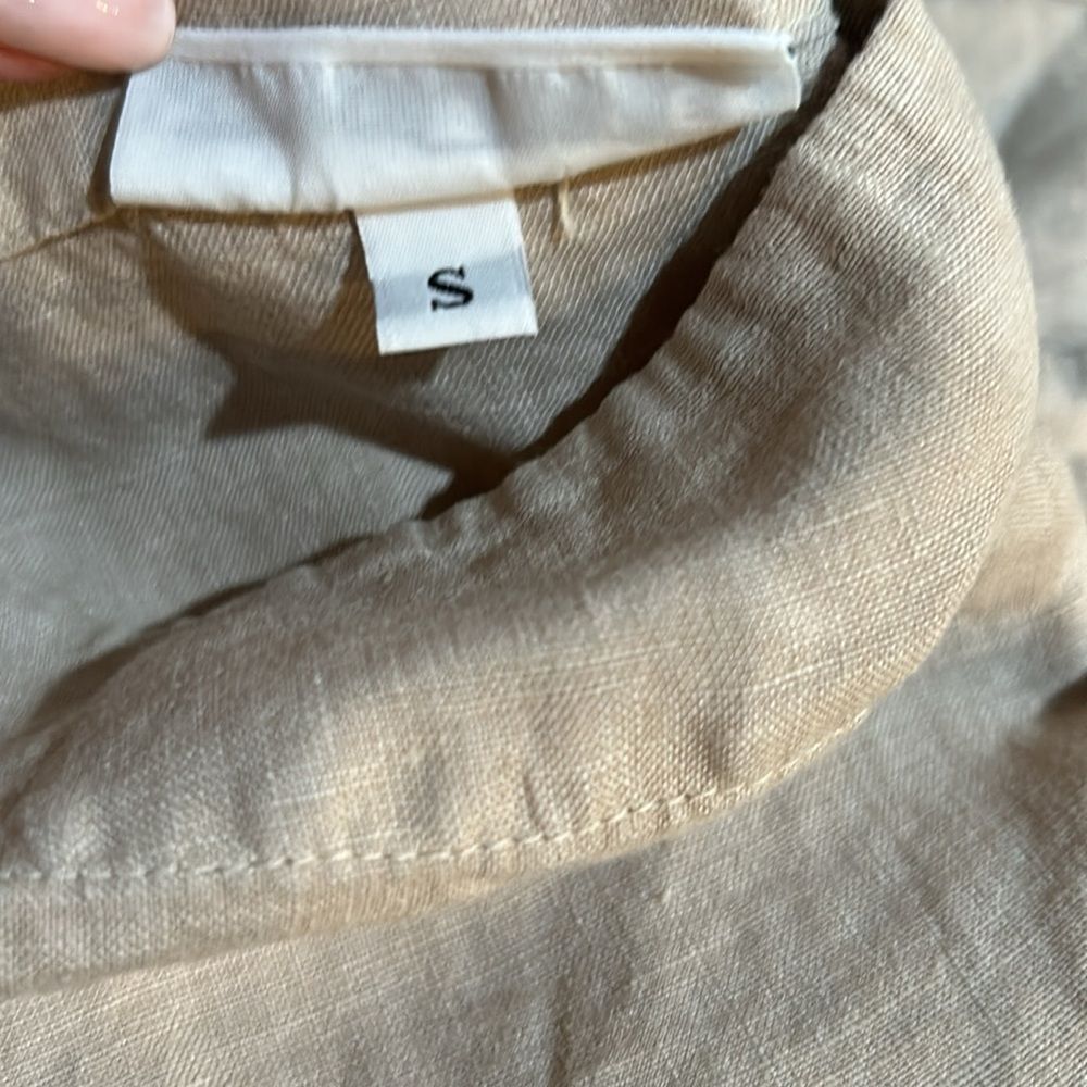 Bryn Walker Tapioca 100% Linen Tunic Style Top Lagenlook Size Small Sleeveless - Picture 9 of 10